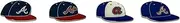 MLB Atlanta Braves Sports Team Logo 4 Pin Set Franchise Timeline Collectible Throwback, Small, Metal, no gemstone