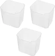 MUELODSIC 3pcs Transparent Fridge Storage Boxes Versatile Clear Organization Bins for Side Door Shelf Containers for Neat Sundries Storage Refrigerator