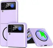 [RUNGOS] for Samsung Galaxy Z Flip 3 Case MagSafe (Bare Metal Feel) [Strong Magnetic] [Slim Fit, Ultra Light] Wireless Charging Samsung Flip 3 Case, Shockproof Cover for Galaxy Flip 3 Case 2021, Purple