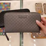 【歐洲OUTLET正品】GUCCI 雙G 壓紋 拉鍊 長夾