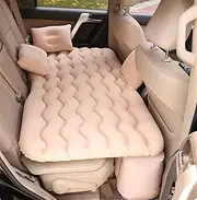 Car Camping Air Beds Universal Air Bed Car Air Inflatable Travel Mattress Bed for Back Seat Multi Functional Sofa Pillow Outdoor Camping Mat Cushion Car Accessories(Beige)