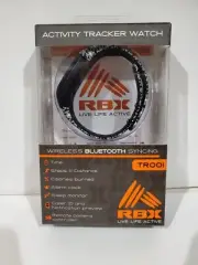 RBX Activity Tracker Watch Black / White Step Counter On Wrist TR002 Running