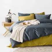 In2Linen 500TC Bamboo Cotton Quilt Cover Set - Prussian Blue