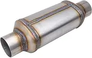 Universal Stainless Steel Exhaust Car Auto Resonator Internal Spiral Muffler Tip 3 Inch Intake