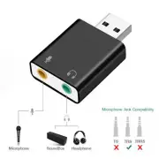 USB Sound Card USB 3.5mm Audio Adapter Plug 7.1 Channel 3D Virtual Audio