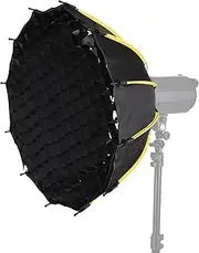 65cm Prof ional Collaps Softbox Portable P graphy Soft Box with Mount Storage Bag Grid 12PCS Ribs for Portrait Live Stream Video Recording Black with Grid