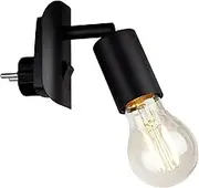 BRILONER Leuchten 2602-015 Plug Light 1x E27 Max. 25 Watt Includes On/Off Switch Metal Black 95 x 67 x 78 mm (L x W x H)
