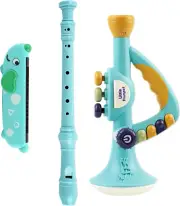 Toddler Musical Instruments Toy, Trumpet, Harmonica, Recorder Flute for Kids Bab