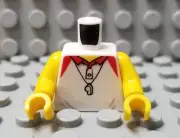LEGO New White City Beach Minifigure Lifeguard Torso with Silver Whistle Pattern