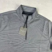 Hickey Freeman Pullover 1/4 Zip Performance Fabric Size Mens Small Navy NWT