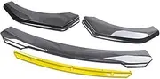 QASULER Protector Car Front Bumper Lip Body Kit Spoiler Decorative Strip Bumper Canard Lip Splitter Exterior Parts, for Mazda, Spoiler Car Front Spoilers(Black Carbon Yellow)