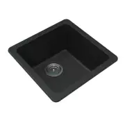 422*422*203mm Black Granite Quartz Stone Single Bowl Top/Undermount Kitchen Sink