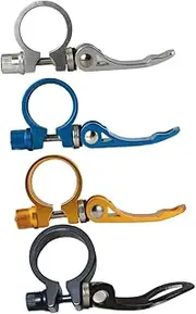 INOOMP Cycling Number Holder Set Aluminum Bike Seatpost Clamp 31.8mm Quick Release Clamp Easy Adjustment Black Yellow Silver Blue