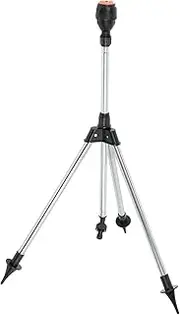 POPETPOP 1 Set Heavy Duty Lawn Sprinkler with Height Rotating Sprinkler Metal Tripod Base for Large Area Coverage and Garden Watering