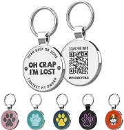 QR Code Pet ID Tags Dog Tags - Pet Online Profile - Scan QR Receive Instant P...