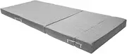 ALSTON Trifold Mattress High Resiliency Foam Foldable Mattress Tri Folding 10cm Thickness per Layer with Zipper Washable Cover for Guests Bed Travel Yoga Grey