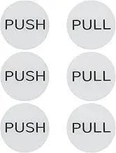 uxcell 3Set Push Pull Door Stickers, 3in Push and Pull Signs Plate Acrylic Vertical Self-Adhesive for Doors Glass Window Business Stores, Round, Silver