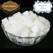 [Leela Organic] Soybean Milk & Goat Milk Soap Raw Materials - 100% Vegetable Base(White Melt and Pour Soap Base for DIY Handmade Soap) Net 1kg.