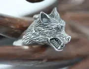 Stunning Statement 3D Realistic Wolf Poison Ring 925 Sterling Silver Men's SZ 11