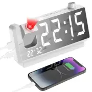 Projection Alarm Clock for Bedroom, Digital Clock with 180° Projector, 7" Lar...