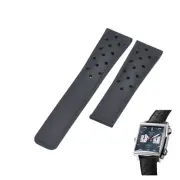 22mm Black Rubber Watch Strap For Tag Heuer Monaco CAW211P FC6356