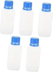 TOPPERFUN 5Pcs Wide Mouth Chemical Reagent Square Bottle Transparent Plastic Liquid Storage Container for Laboratory Use