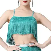 [APLVFFZH] Women Tassels Latin Fringe Top Dance Crop Top for Dress up Party Masquerade