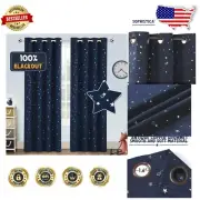 Soft Microfiber Star-Patterned Blackout Curtains - Perfect for Nursery Rooms