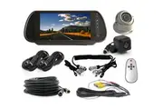 Elinz 7" Clip on Rearview Mirror Monitor Caravan 2 Reversing Camera 4PIN Trailer Cable