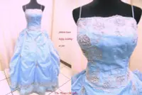 在飛比找Yahoo!奇摩拍賣優惠-【時尚屋婚紗禮服】大尺碼~水藍色歐式浪漫設計師宮廷造型款~二