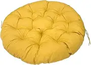 Round Chair Cushion， Thicken Pads Outdoor Waterproof Overstuffed Removable ，Seat Chair Cushions Hanging Swing Garden Terrace,Black (Color : Yellow, Size : 180x180cm)