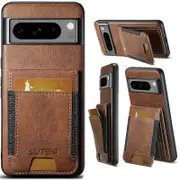 SUTENI H03 For Google Pixel 8a Case Anti-Scratch Card Slots Phone Cover - Brown