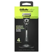 Gillette Labs Exfoliating Men's Razor with Magnetic Stand & 4 Blade Refills