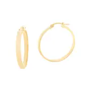 9kt Yellow Gold Half Round Hoop Earrings
