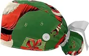 [YTYVAGT] 2-Pc,Gourd-Shaped Working Cap,Fisherman Hat with Buttons and Cotton Sweatband,Christmas Floral Santa Claus