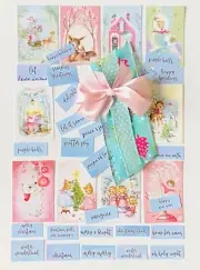 Christmas Scrapbook Junk Journal Cards, Quotes Ephemera #5H, 35 Items Pink Blue