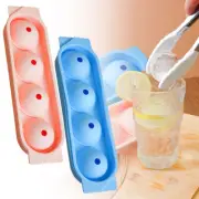 4 Grid Round Ice Ball Mold Silicone Ice Cube Maker Storage Box Ice Tray with Lid