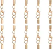 uxcell Magnetic Necklace Clasps and Closures, 10Pcs 0.16Inch Magnetic Jewelry Converter with Lobster Clasp for Necklaces Bracelet Chain Extender, Champagne