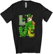 [Generic] Love; Awesome St. Patrick's Day Leprechaun Corgi Owner; Plaid Shamrock Family Unisex T-Shirt
