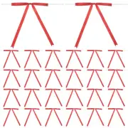 50-Pack Satin Ribbon Twist Tie Bows 7x5" Bow Twist for Gifts[Red]
