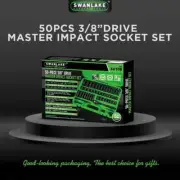SWANLAKE 3/8 Drive Impact Socket Set, 50-Piece Standard SAE (5/16 to 3/4 inch) 6