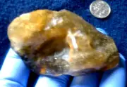 Libyan Desert Glass Meteorite Tektite impact specimen( 435 crt)Dimples very Dark