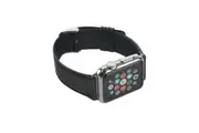 For Apple Watch Series 6,44-mm Case,Genuine Leather Oil Wax Rounded Strap,Black