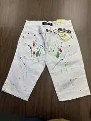 Trestles Supply Co. California Republic Boys Size 12 White Skate Shorts Paint
