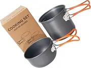 TOGEVAL 1Set Portable Outdoor Cooker Kit Aluminium Alloy Camping Pot with Folding Handle for Hiking Picnics Camping Activities Non Stick Cookware for Delicious Meals