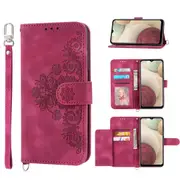 MCC For Samsung Galaxy A12 Wallet Case Cover Extra Card Slots w/ Strap A125 [Red]