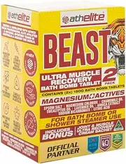 ATHELITE Beast Ultra Muscle Recovery Bath Bomb Tablets (Pack of 2)