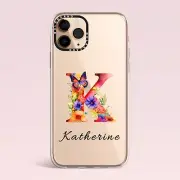iPhone 16 15 14 13 12 11 Pro Max Plus Case Personalise Custom Name Floral Cover