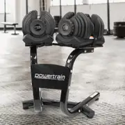 PowerTrain 80kg Adjustable Dumbbell Set With Stand