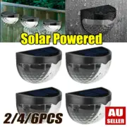 2-6PCS Solar Powered LED Wall Door Fence Lights Outdoor Garden Pathway Deck LaUL